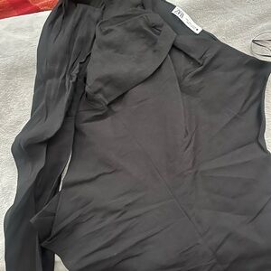 Zara Charcoal Long Sleeve Blouse